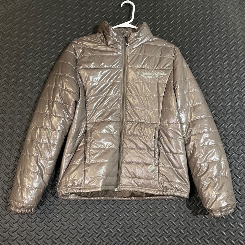 UFC Brown Full Zip Puffer Jacket Women's‎ Size Medium